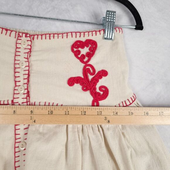 Free People Cream and Red Embroidered Skirt Set - Picture 12 of 16